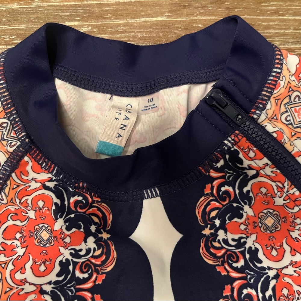 GIRLS CABANA LIFE RASH-GUARD, SIZE 10 - Picture 4 of 4